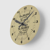 Neem genoegen in de Lord Psalm 37 4 Bijbelverse Ronde Klok (Hoek)