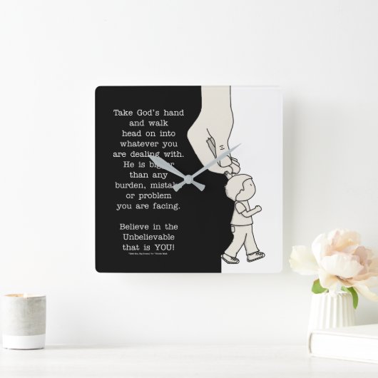 Neem Gods hand Vierkante Klok (Huis)