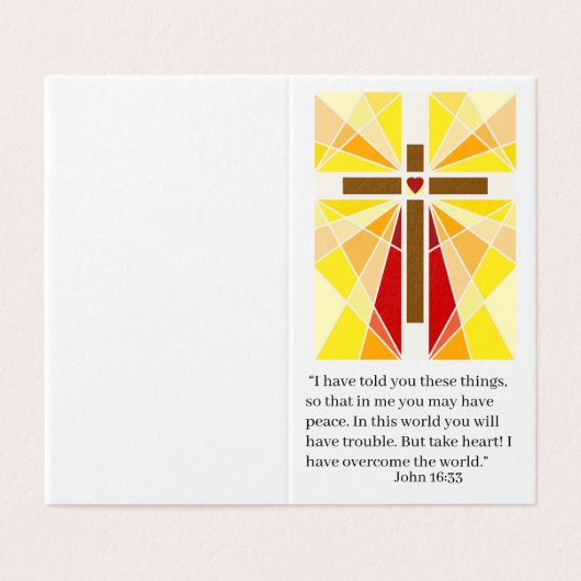 Neem hart gebedskaart kaart (Buitenkant ongevouwen)