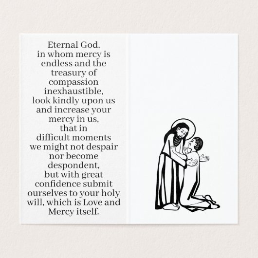 Neem hart gebedskaart kaart (Binnenkant ongevouwen)