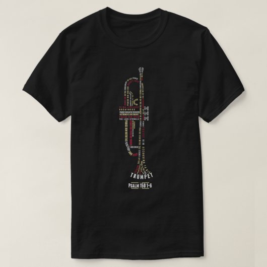 Neem hem op met strings Psalm 150 Trumpet Player T-shirt (Design voorkant)