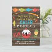 Neem het aas een grote een 1e verjaardag uitnodigi kaart (Staand voorkant)