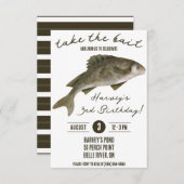 Neem het aas, Gevist verjaardagsfeestje Kaart (Voorkant / Achterkant)