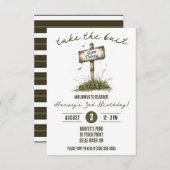 Neem het aas, Gevist verjaardagsfeestje Kaart (Voorkant / Achterkant)