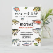 Neem het aas Waterverf Vissen verjaardag Kaart (Staand voorkant)