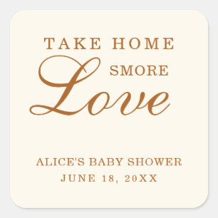 Neem het Baby shower 'Home Smore Love Elegant Ivor Vierkante Sticker