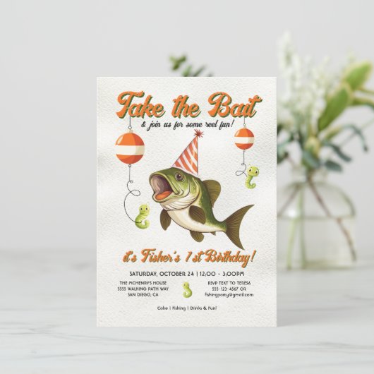 Neem het Bait Geviste verjaardagsfeestje Kaart (Staand voorkant)