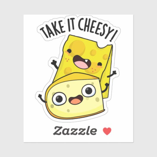 Neem het Cheesy Funny Food Pun Sticker (Vel)