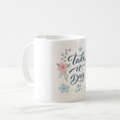 Neem het dag voor dag Mok – Motivatie Quote Coffee (Voorkant links)