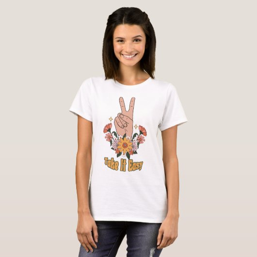 Neem het Easy Boho Bloemstuk T-shirt (Voorkant volledig)