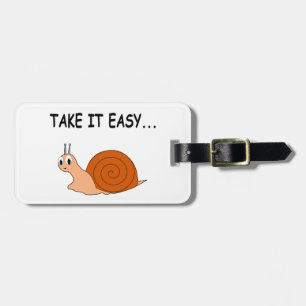 Neem het Easy Cute Cartoon Snail Bagagelabel