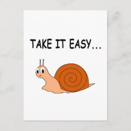 Neem het Easy Cute Cartoon Snail Briefkaart