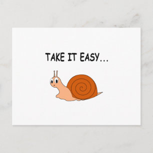 Neem het Easy Cute Cartoon Snail Briefkaart