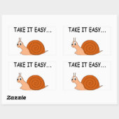 Neem het Easy Cute Cartoon Snail Rechthoekige Sticker (Vel)
