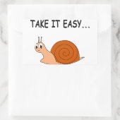 Neem het Easy Cute Cartoon Snail Rechthoekige Sticker (Tas)
