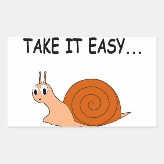 Neem het Easy Cute Cartoon Snail Rechthoekige Sticker (Voorkant)