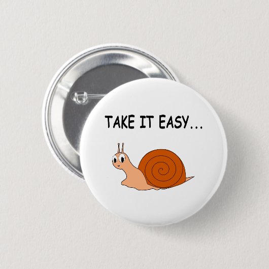 Neem het Easy Cute Cartoon Snail Ronde Button 5,7 Cm (Voorkant /achterkant)