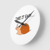 Neem het Easy Cute Cartoon Snail Ronde Klok (Hoek)