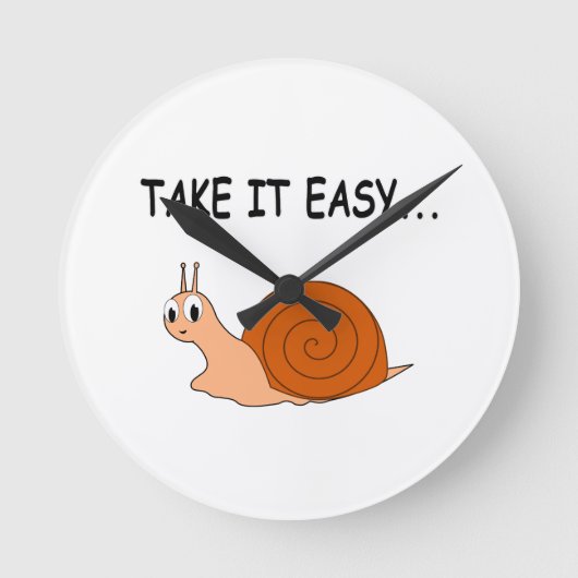 Neem het Easy Cute Cartoon Snail Ronde Klok (Voorkant)