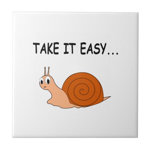 Neem het Easy Cute Cartoon Snail Tegeltje (Voorkant)