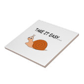 Neem het Easy Cute Cartoon Snail Tegeltje (Zijkant)