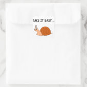 Neem het Easy Cute Cartoon Snail Vierkante Sticker (Tas)