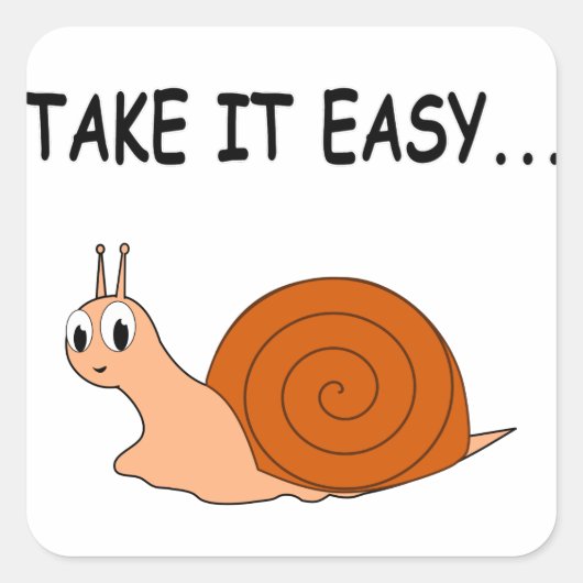 Neem het Easy Cute Cartoon Snail Vierkante Sticker (Voorkant)