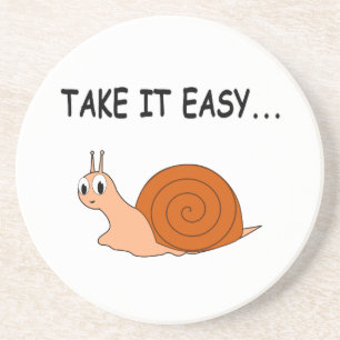 Neem het Easy Cute Cartoon Snail Zandsteen Onderzetter