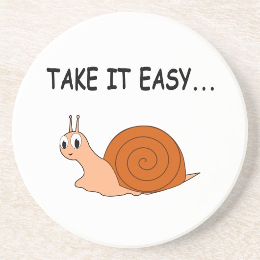 Neem het Easy Cute Cartoon Snail Zandsteen Onderzetter (Voorkant)