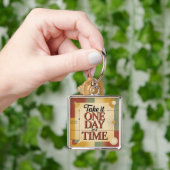 Neem het één dag per keer sleutelhanger (Hand)