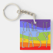 NEEM HET EENVOUDIG + uw achtergrond Sleutelhanger (Voorkant)