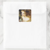 Neem het eerlijke gezicht van de vrouw vierkante sticker (Tas)