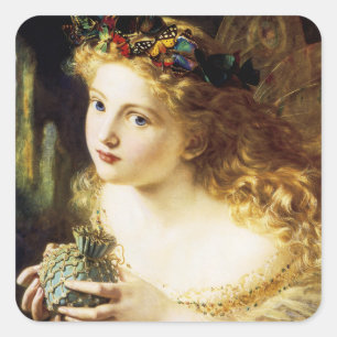 Neem het eerlijke gezicht van de vrouw vierkante sticker