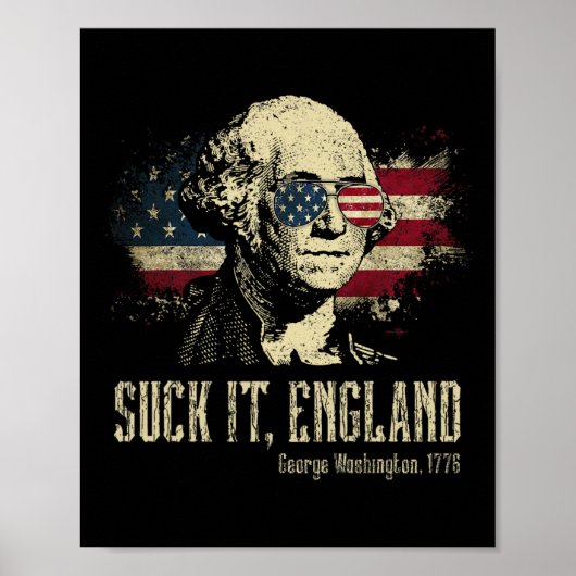 Neem het Engeland grappige George Washington 1776 Poster (Voorkant)