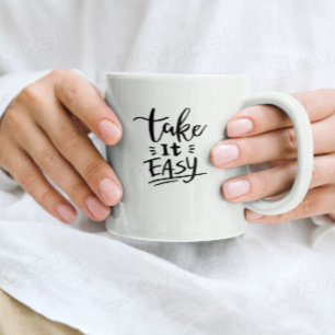 Neem het ervan Mug Minimalistische Quote Koffieko Tweekleurige Koffiemok