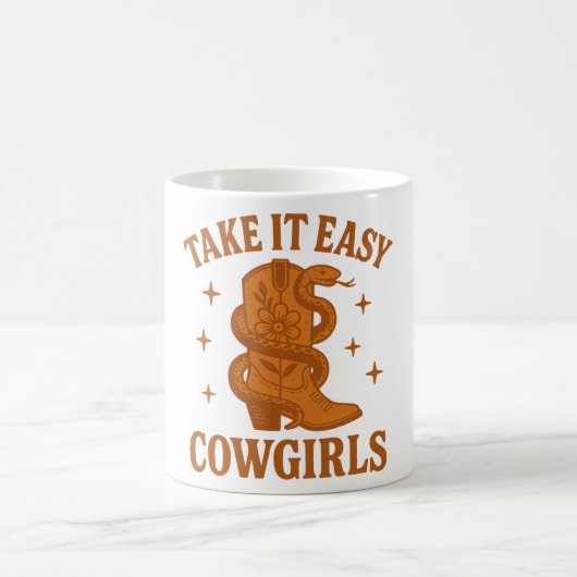 Neem het gemakkelijk Cowgirls Retro Western Boho Koffiemok (Center)