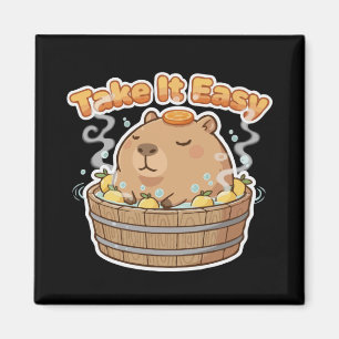 Neem het gemakkelijk Cute Capybara Grappig Kawai Magneet
