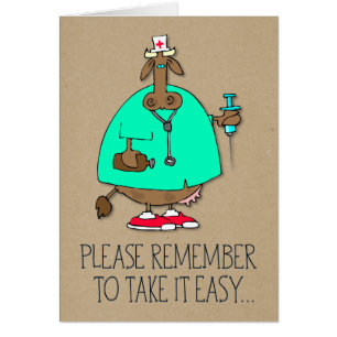 "Neem het gemakkelijk" Kow Zurse Funny Get Well Ca