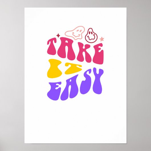 Neem het gemakkelijk mentaal bewustzijn poster (Voorkant)