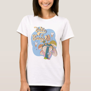 Neem het gemakkelijk – Retro psychedelische paddes T-shirt