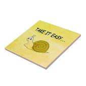 Neem het Gemakkelijk Schattig Cartoon Slak Oude Pa Tegeltje (Zijkant)