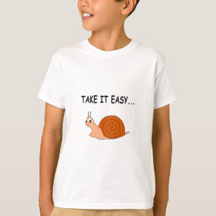 Neem het gemakkelijk, schattige cartoon slak t-shirt