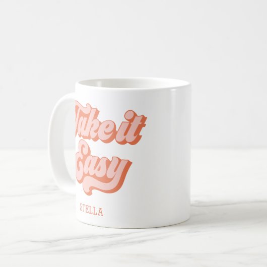 Neem het Gemakkelijke retro stijl Aangepaste naam Koffiemok (Voorkant links)