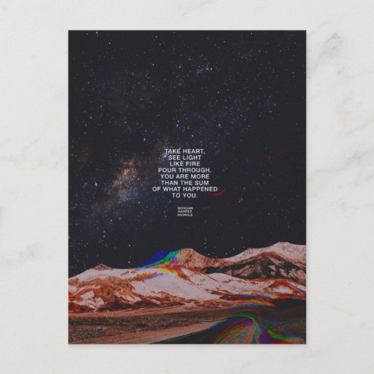 Neem het hart in licht briefkaart (Voorkant)