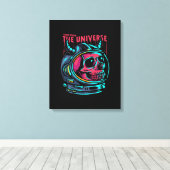 Neem het heelal over uitgerekt canvasprint canvas afdruk (Insitu (Houten vloer))