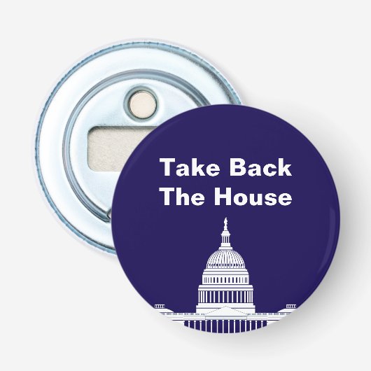 Neem het Huis van Afgevaardigden Button Flesopener (Voorkant)