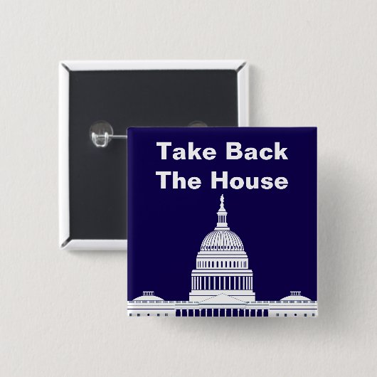 Neem het Huis van Afgevaardigden Vierkante Button 5,1 Cm (Voorkant /achterkant)