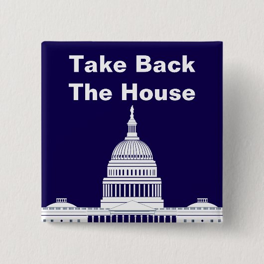 Neem het Huis van Afgevaardigden Vierkante Button 5,1 Cm (Voorkant)