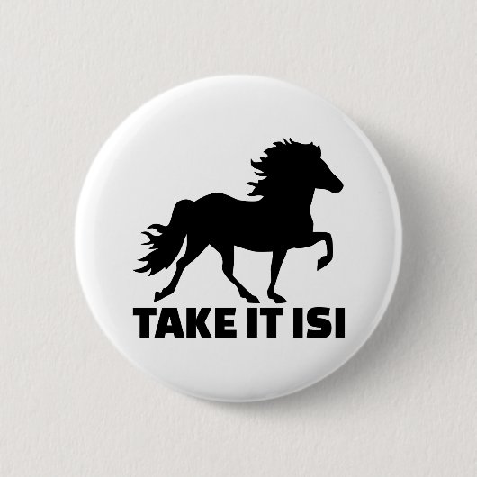 Neem het IJslandse paard mee Ronde Button 5,7 Cm (Voorkant)