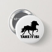Neem het IJslandse paard mee Ronde Button 5,7 Cm (Voorkant /achterkant)